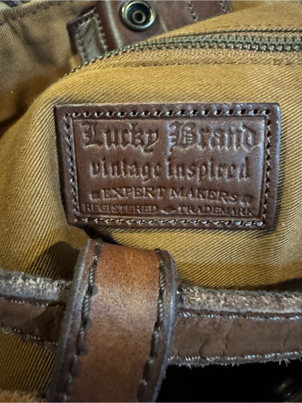 Lucky Brand Canvas and Leather Backpack - Picture 10 of 13